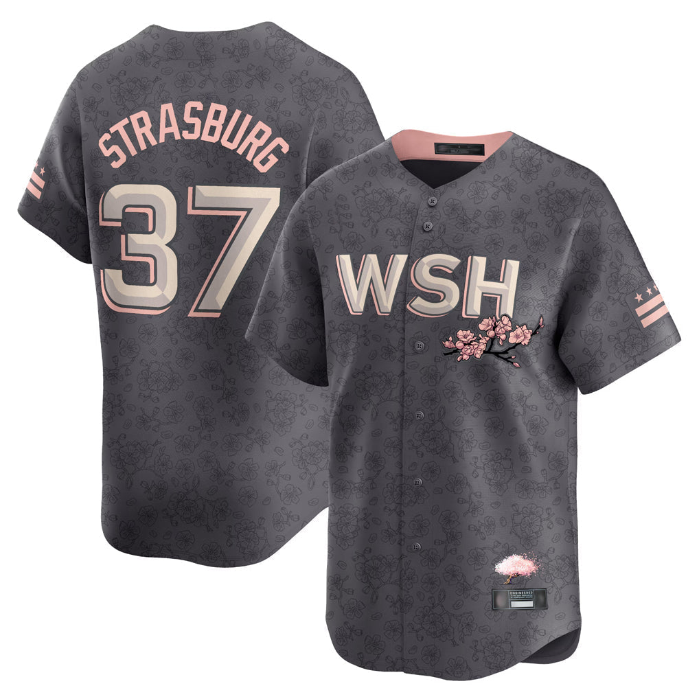 Fenge W.Nationals #37 Stephen Strasburg Player Gray City Connect Stitched Jerseys