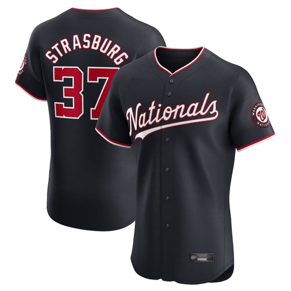 Fenge W.Nationals #37 Stephen Strasburg Player Navy Elite Stitched Jerseys