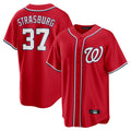 Fenge W.Nationals #37 Stephen Strasburg Player Red Alternate Replica Player Game Stitched Jerseys