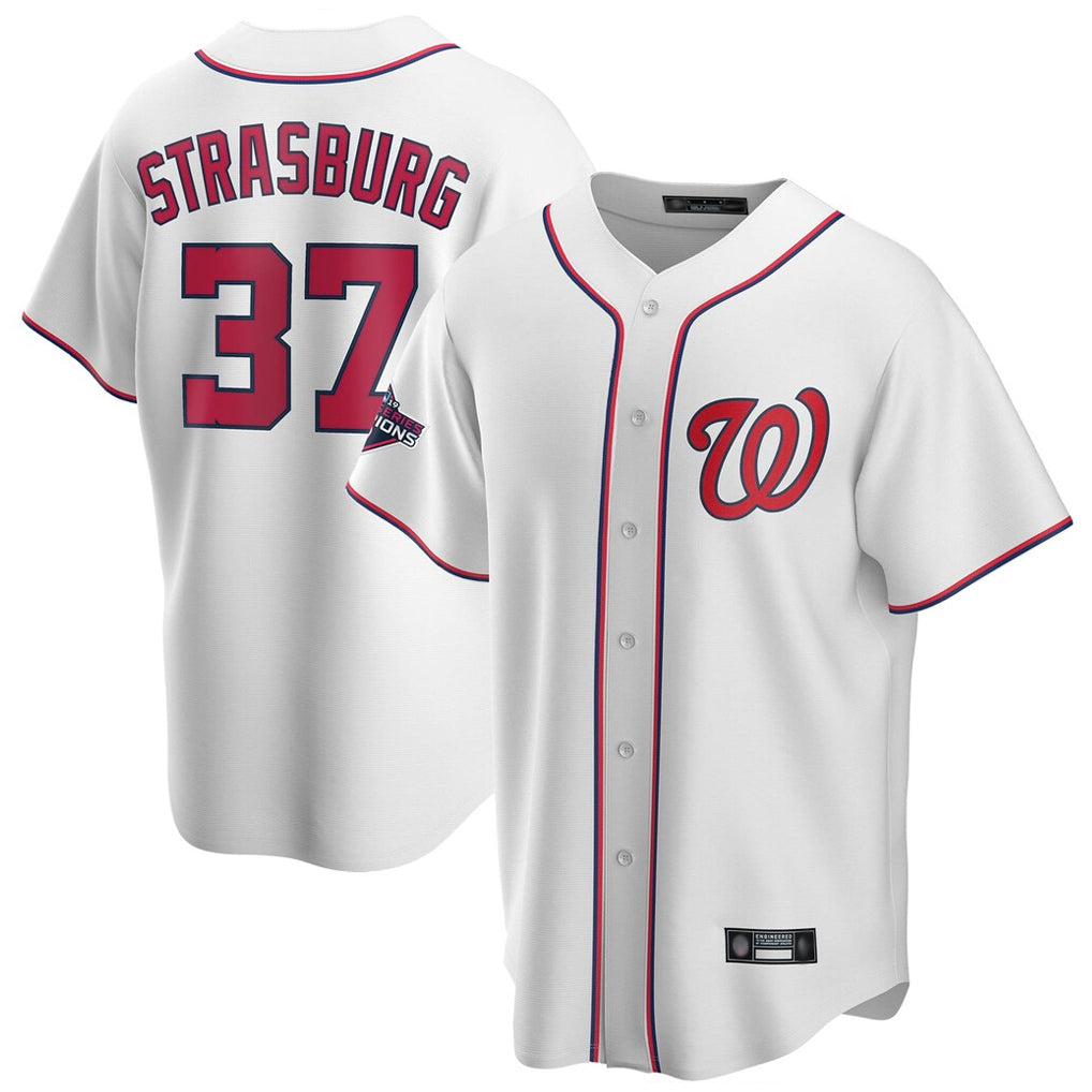 Fenge W.Nationals #37 Stephen Strasburg Player White Game Stitched Jerseys
