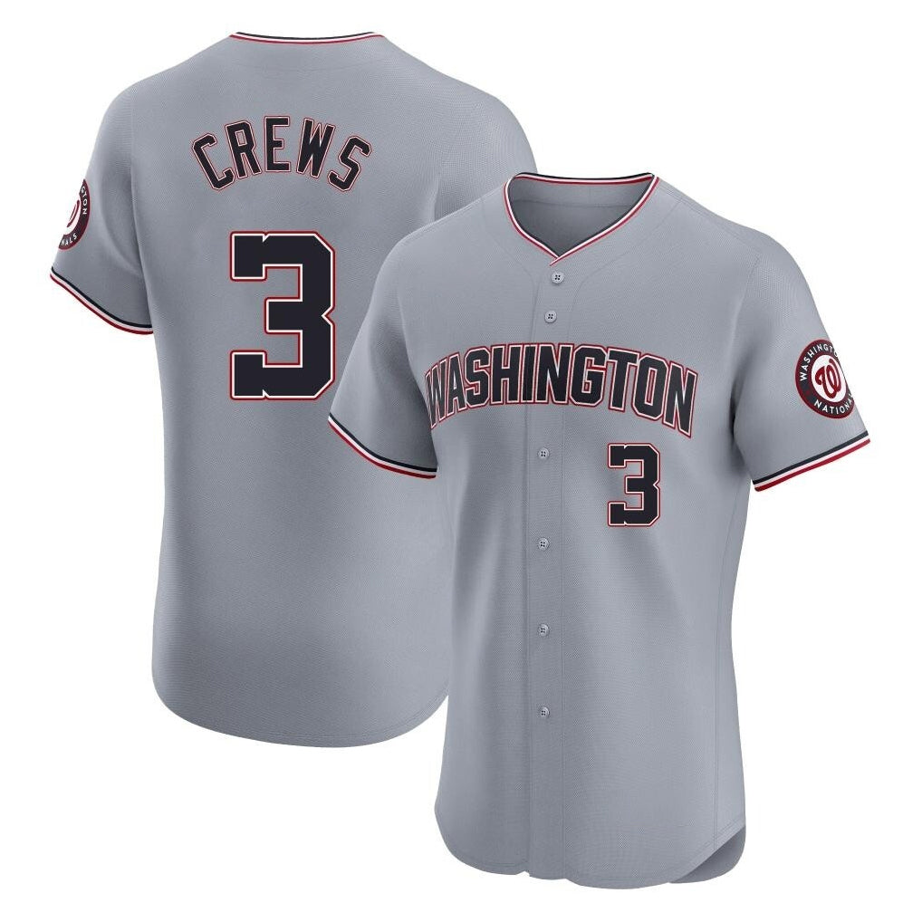Fenge W.Nationals #3 Dylan Crews Player Gray City Connect Elite Alternate Stitched Jerseys