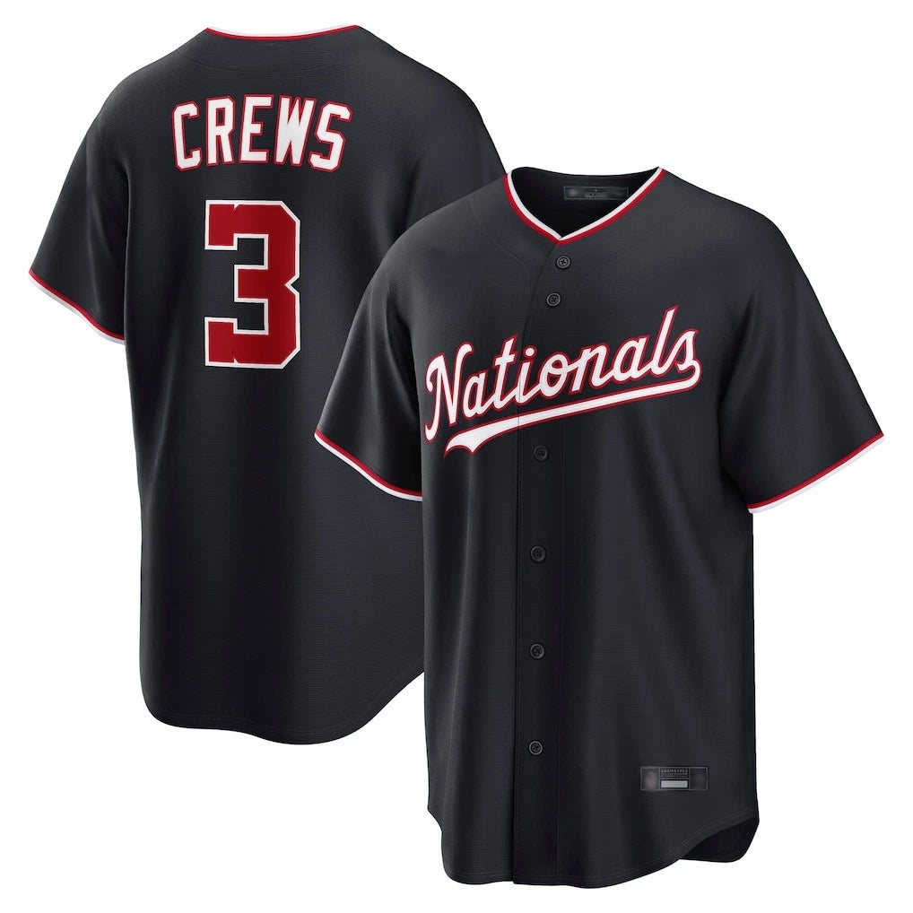 Fenge W.Nationals #3 Dylan Crews Player Navy Game Stitched Jerseys