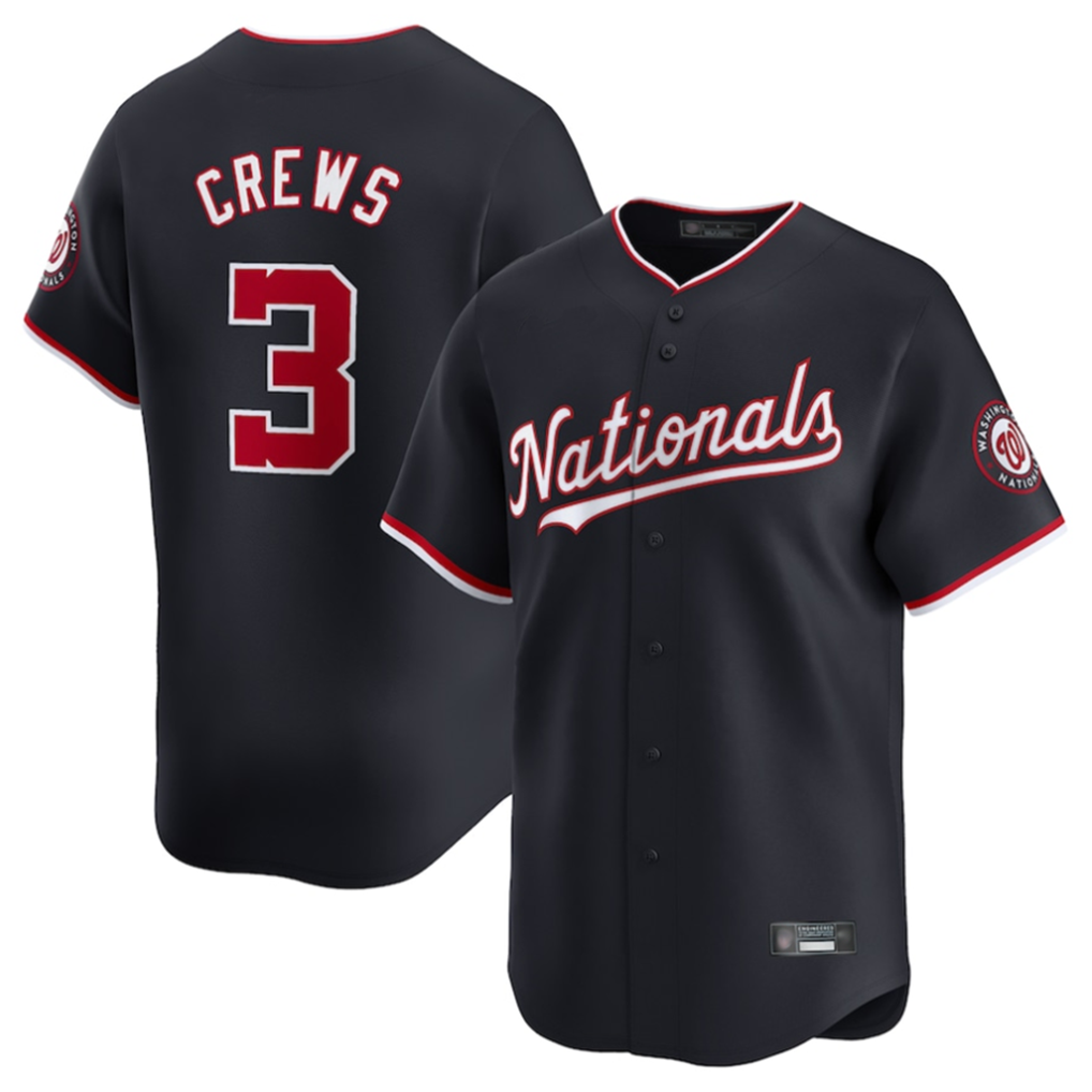 Fenge W.Nationals #3 Dylan Crews Player Navy Limited Stitched Jerseys