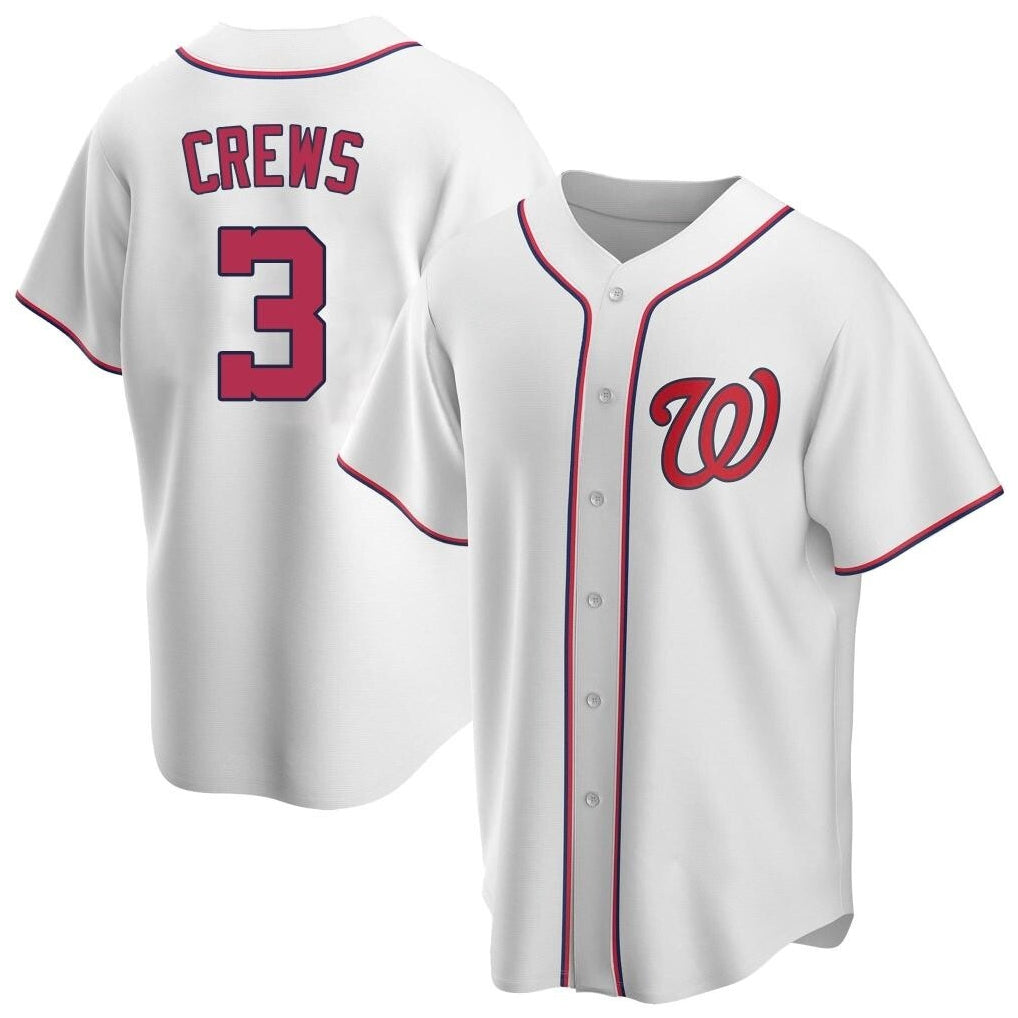 Fenge W.Nationals #3 Dylan Crews Player White Game Replica Stitched Jerseys