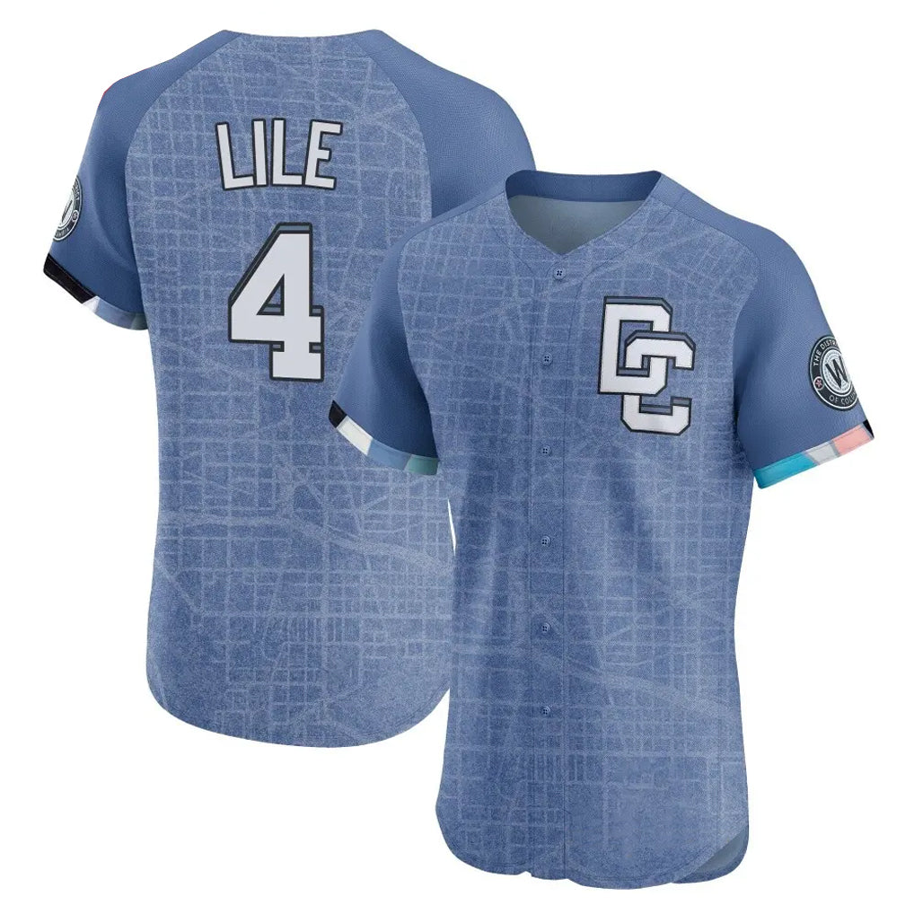 Fenge W.Nationals #4 Daylen Lile Player Blue City Connect Limited Stitched Jerseys