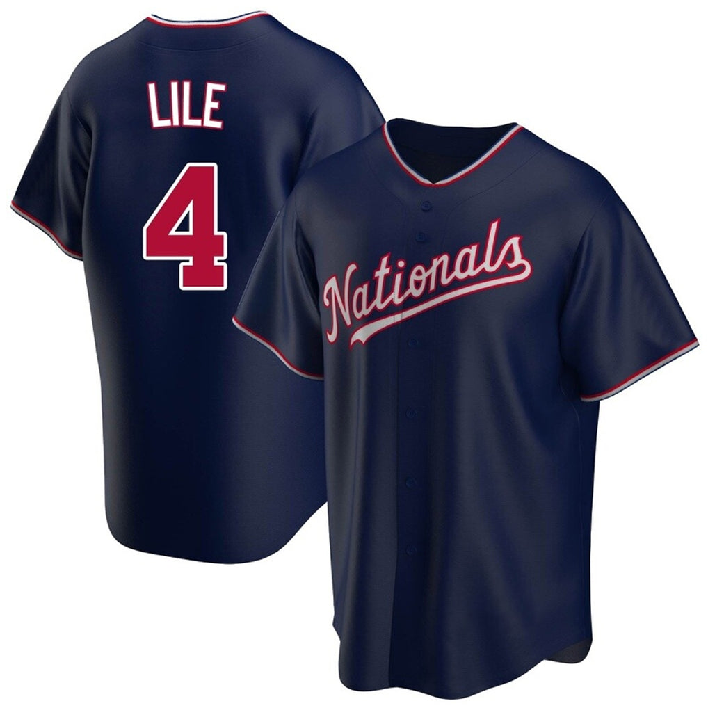 Fenge W.Nationals #4 Daylen Lile Player Navy Replica Game Stitched Jerseys
