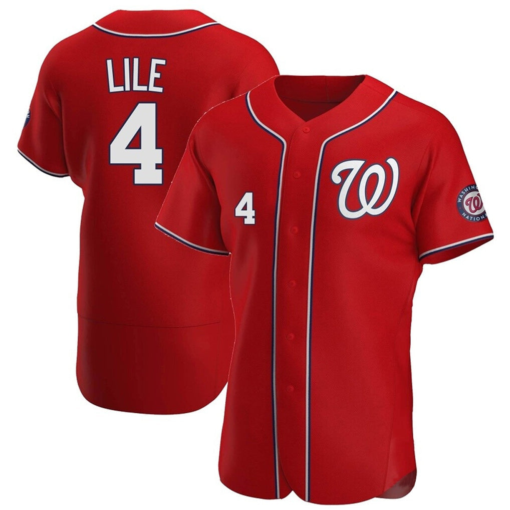 Fenge W.Nationals #4 Daylen Lile Player Red Alternate Elite Stitched Jerseys