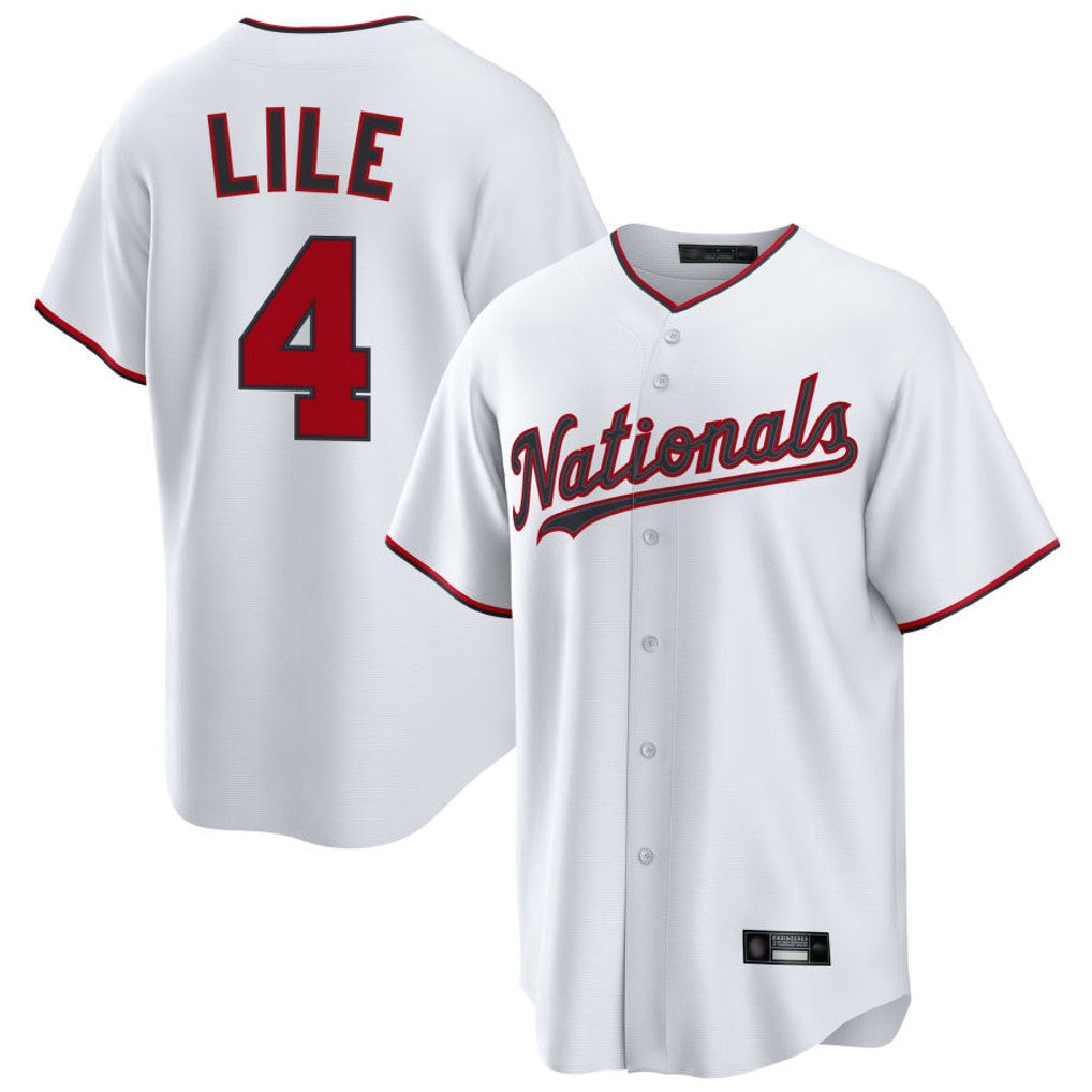 Fenge W.Nationals #4 Daylen Lile Player White Replica Game Stitched Jerseys