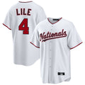 Fenge W.Nationals #4 Daylen Lile Player White Replica Game Stitched Jerseys