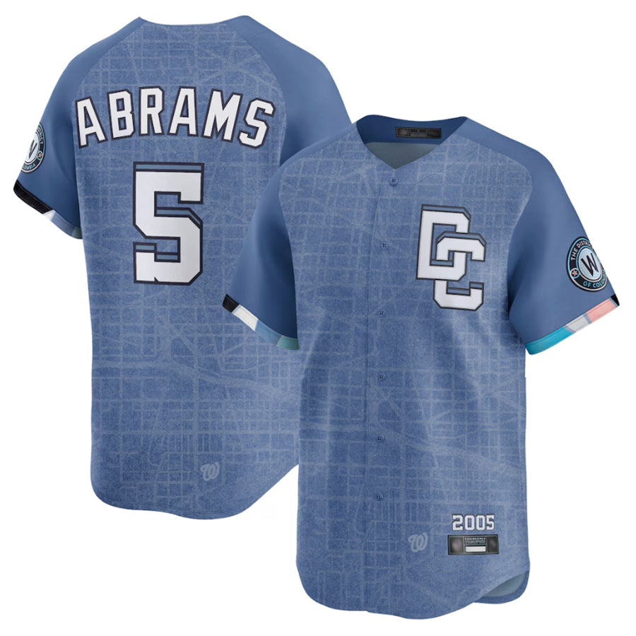 Fenge W.Nationals #5 CJ Abrams Player Blue City Connect Limited Stitched Jerseys