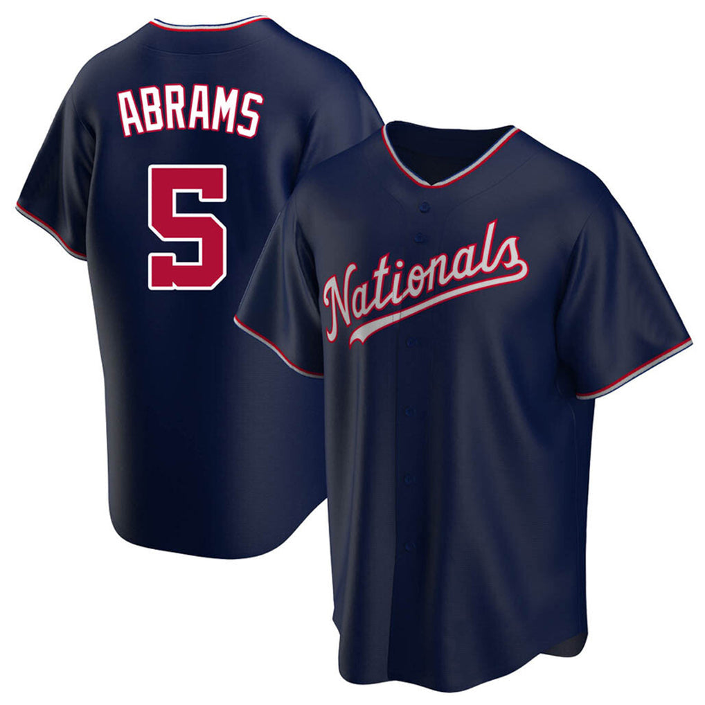 Fenge W.Nationals #5 CJ Abrams Player Navy Blue Replica Game Stitched Jerseys