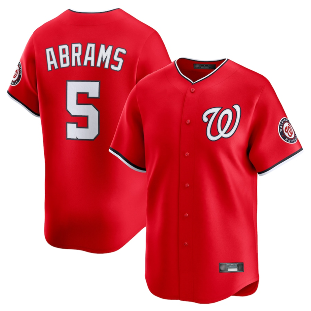 Fenge W.Nationals #5 CJ Abrams Player Red Limited Stitched Jerseys