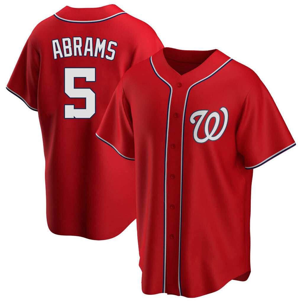 Fenge W.Nationals #5 CJ Abrams Player Red Replica Alternate Game Jerseys