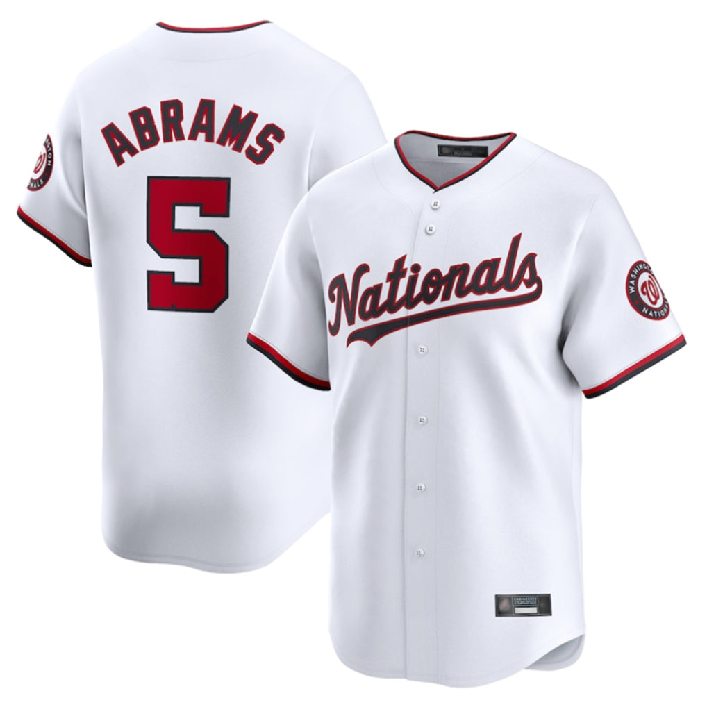 Fenge W.Nationals #5 CJ Abrams Player White Home Limited Stitched Jerseys