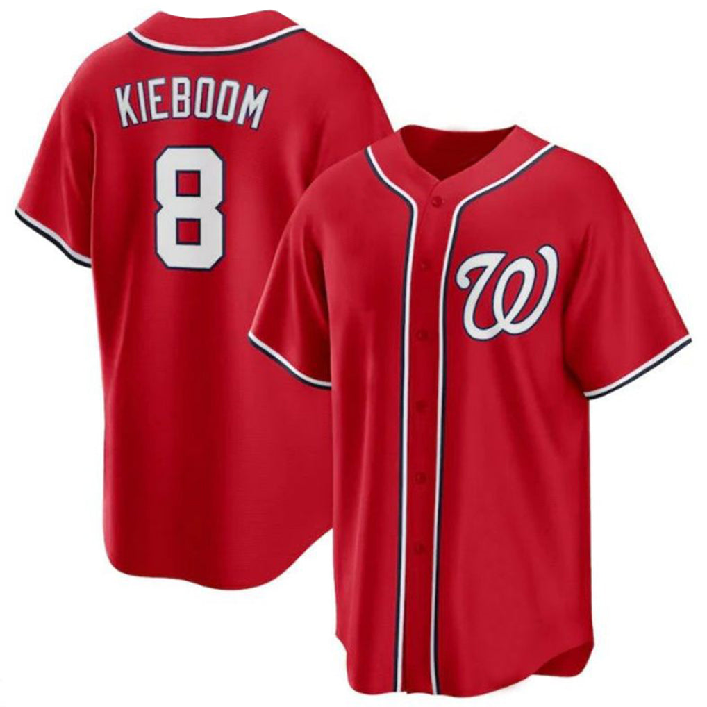 Fenge W.Nationals #8 Carter Kieboom Player Red Replica Game Stitched Jerseys