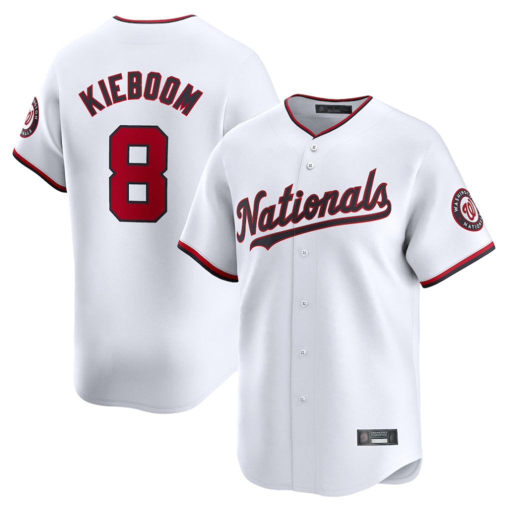 Fenge W.Nationals #8 Carter Kieboom Player White Home Limited Stitched Jerseys