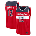 Fenge W.Wizards #12 Tre Johnson III Red 2025  Draft First Round Pick Fast Break Replica Jerseys - Icon Edition