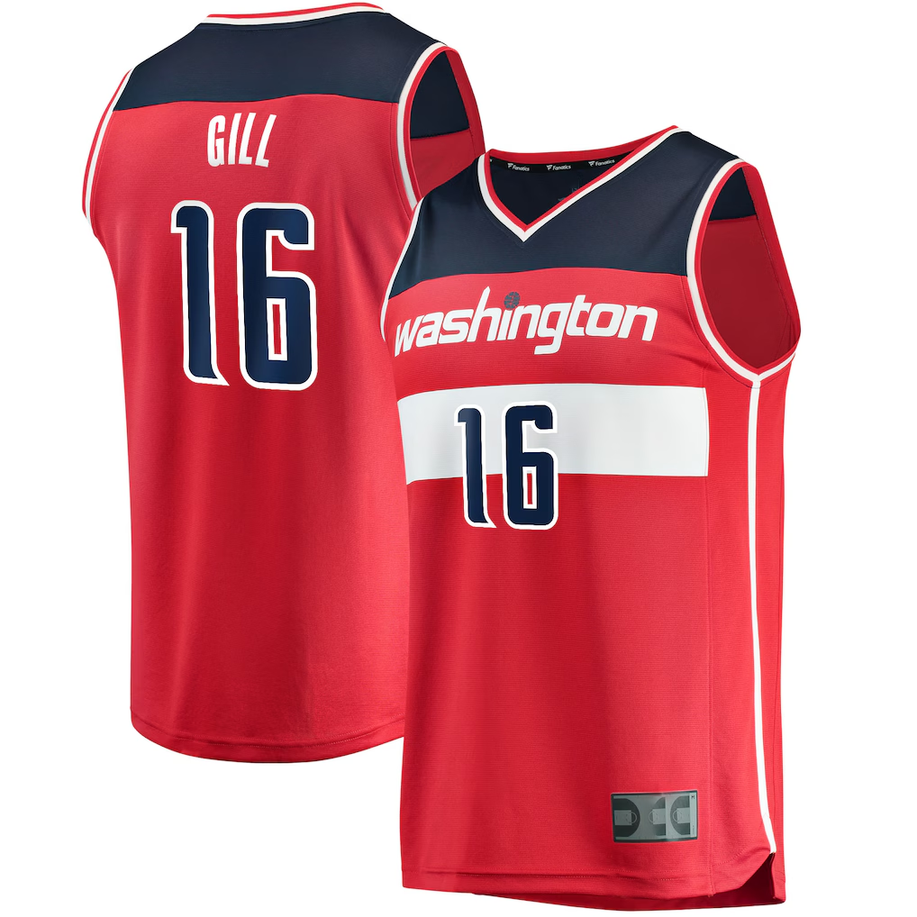 Fenge W.Wizards #16 Anthony Gill Red Fast Break Replica Jerseys - Icon Edition