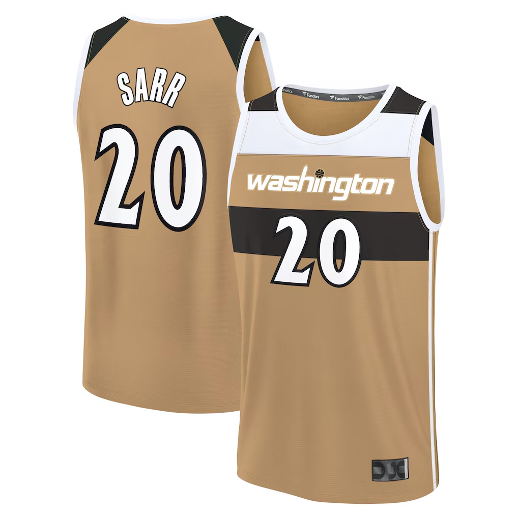 Fenge W.Wizards #20 Alex Sarr Gold 2025-26 City Edition Fast Break Jerseys