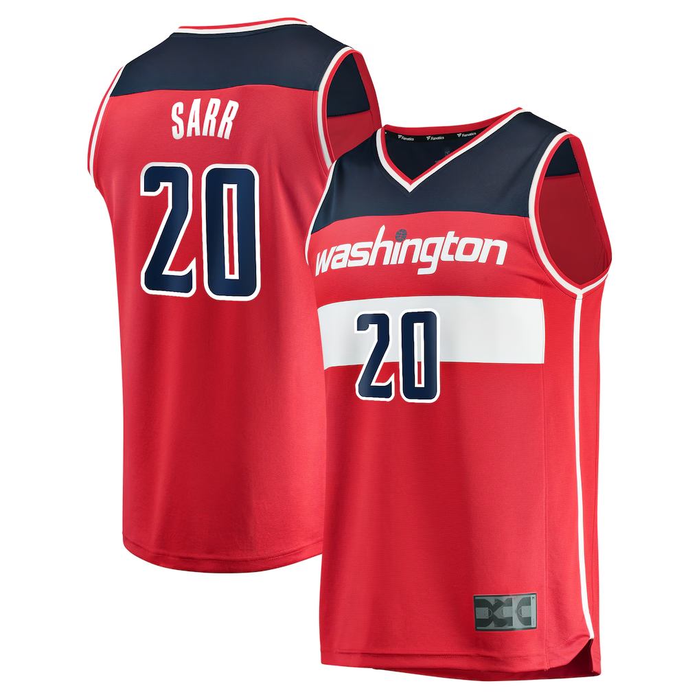 Fenge W.Wizards #20 Alexandre Sarr Red Fast Break Replica Player Jerseys - Icon Edition