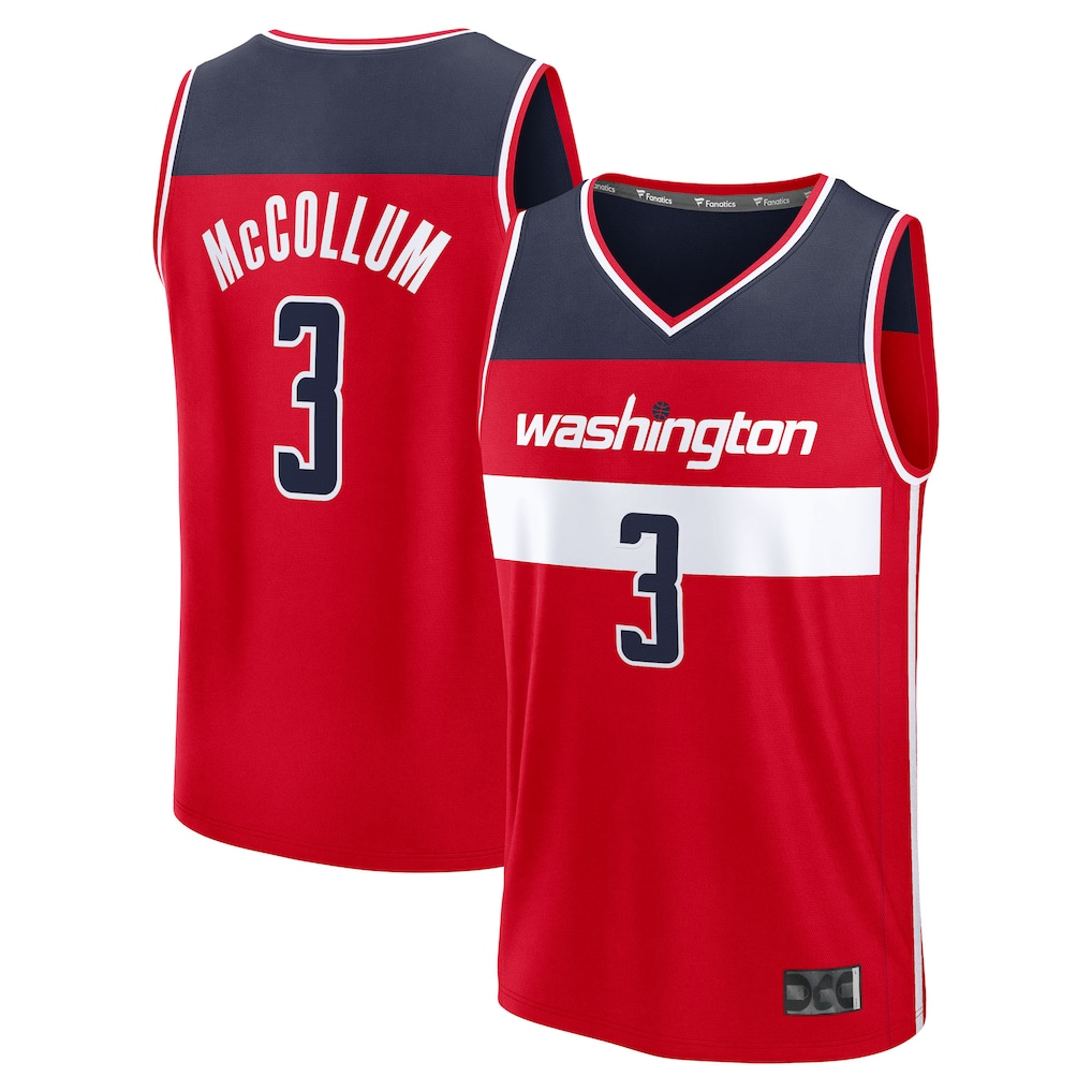 Fenge W.Wizards #3 CJ McCollum Red Fast Break Replica Player Jerseys - Icon Edition