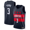 Fenge W.Wizards #3 Trae Young Navy Swingman Jerseys - Statement Edition