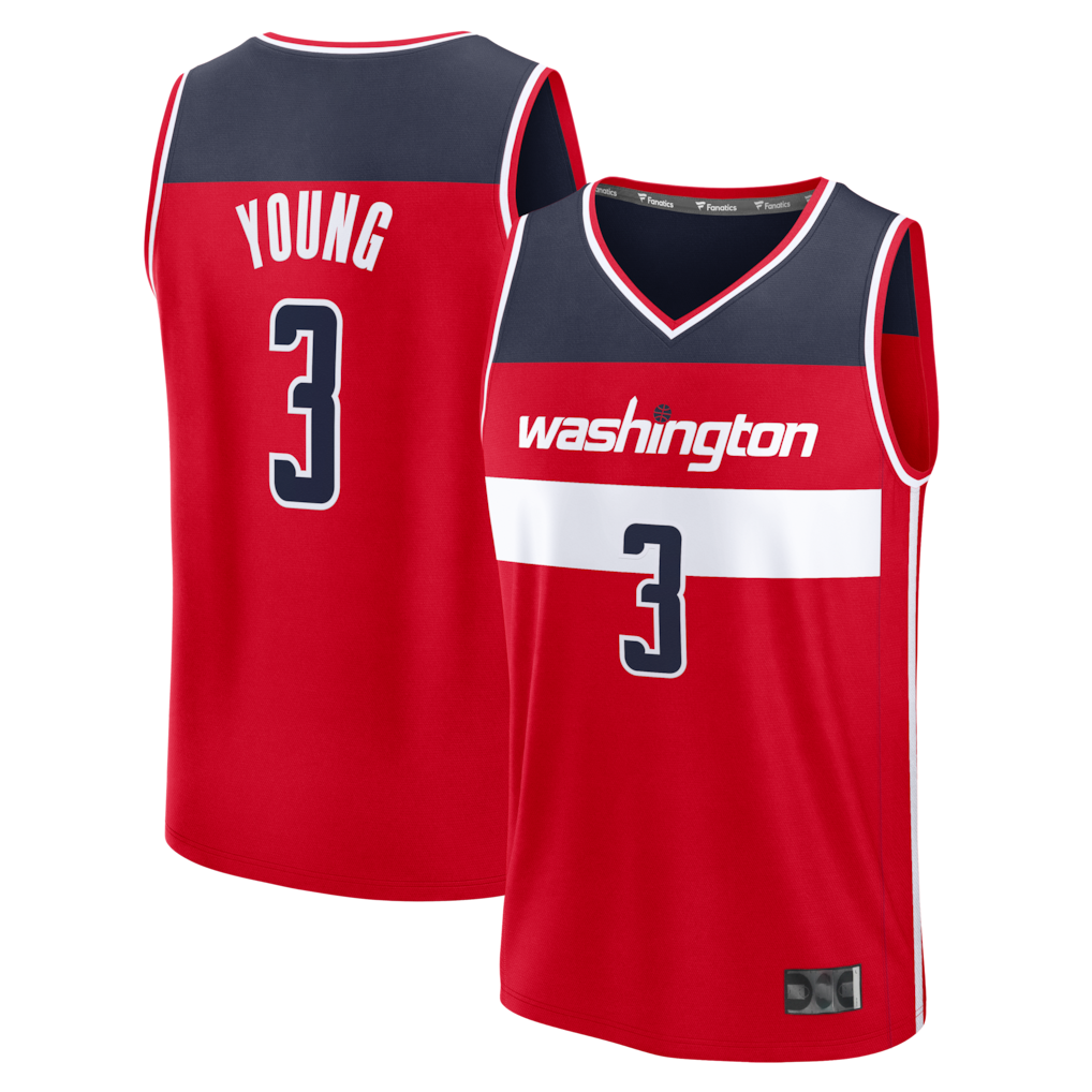Fenge W.Wizards #3 Trae Young Red Fast Break Jerseys - Icon Edition