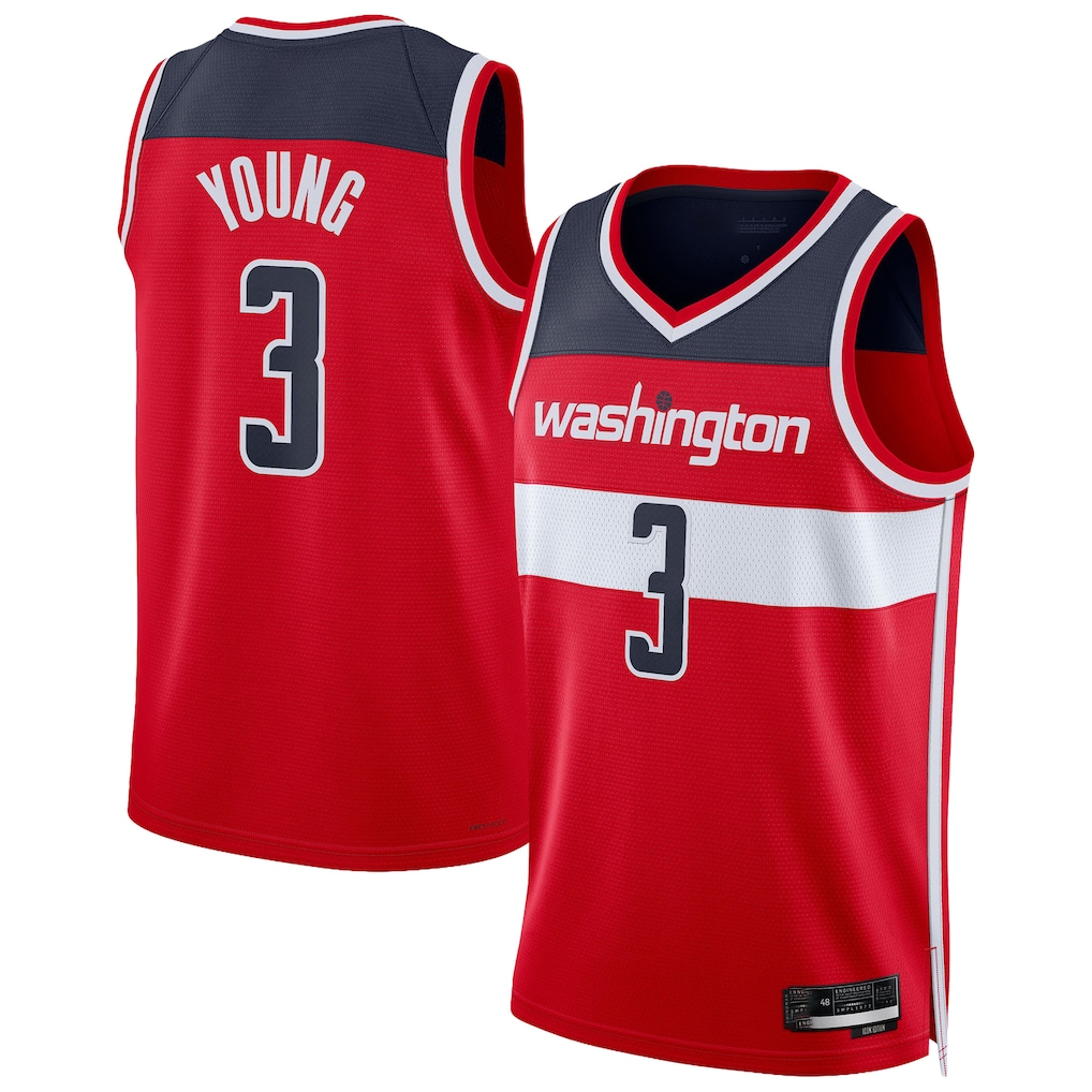Fenge W.Wizards #3 Trae Young Red Swingman Jerseys - Icon Edition
