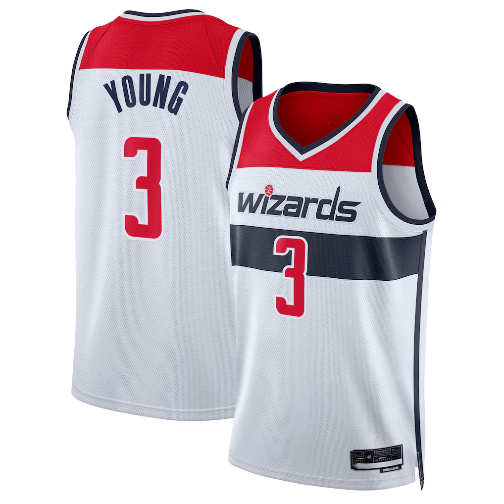 Fenge W.Wizards #3 Trae Young White Swingman Jerseys - Association Edition