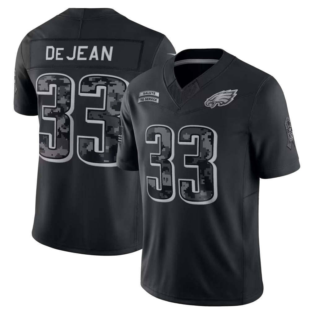 Fenge P.Eagles #33 Cooper DeJean Player Black Limited 2026 Salute to Service Home Game Stitched Jerseys