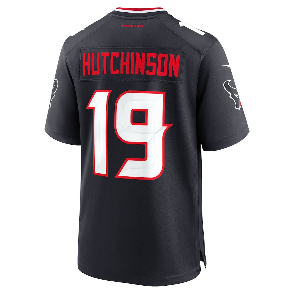 Fenge H.Texans #19 Xavier Hutchinson Navy Team Game Jersey