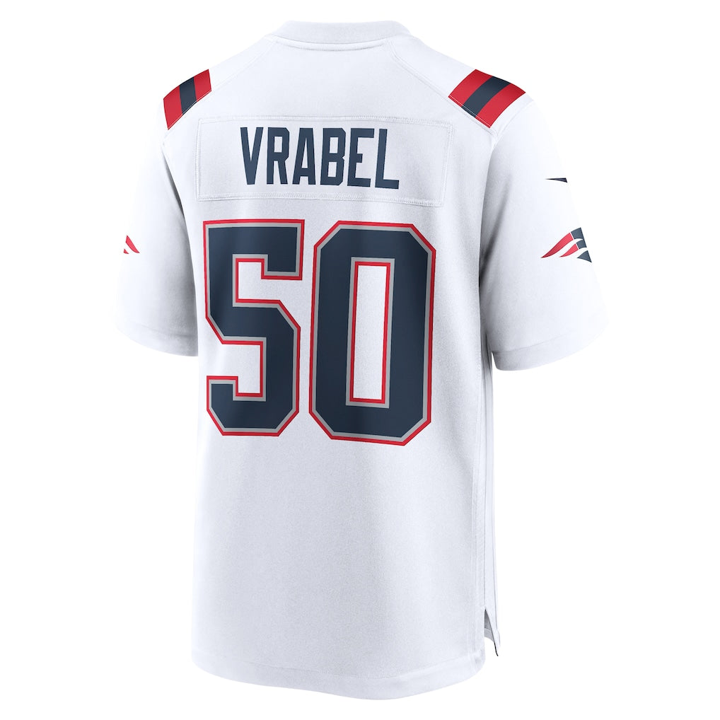 Fenge NE.Patriots #50 Mike Vrabel White Game Retired Player Jersey
