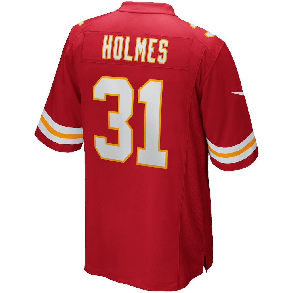 Fenge KC.Chiefs #31 Priest Holmes Red Game Retired Player Jersey