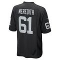 Fenge LV.Raiders #61 Jordan Meredith Black Game Player Jersey