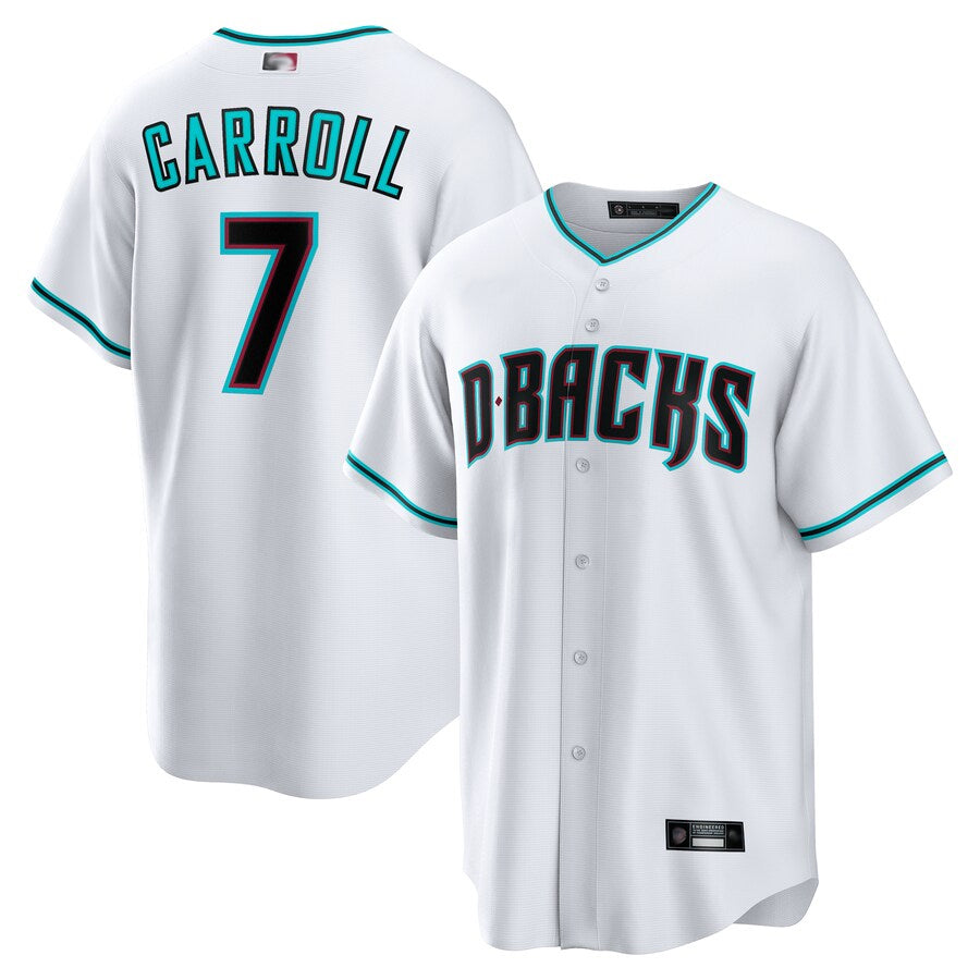 Fenge A.Diamondbacks #7 Corbin Carroll Player White Replica Personalized Stitched Jerseys