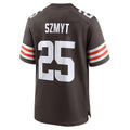 Fenge C.Browns #25 Andre Szmyt Brown Team Game Jersey