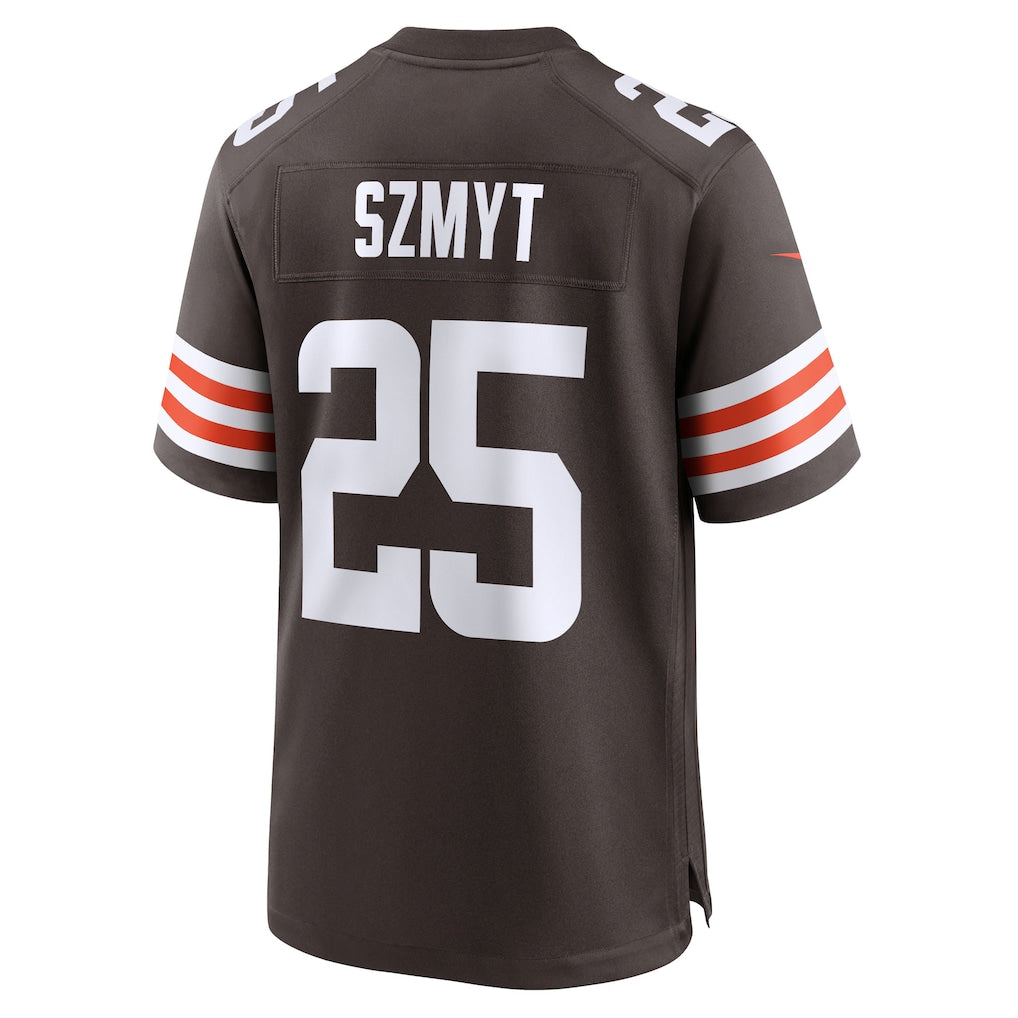 Fenge C.Browns #25 Andre Szmyt Brown Team Game Jersey