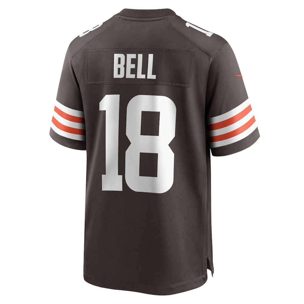 Fenge C.Browns #18 David Bell Brown Game Jersey