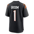 Fenge C.Bengals #1 Groom Black Game Jersey