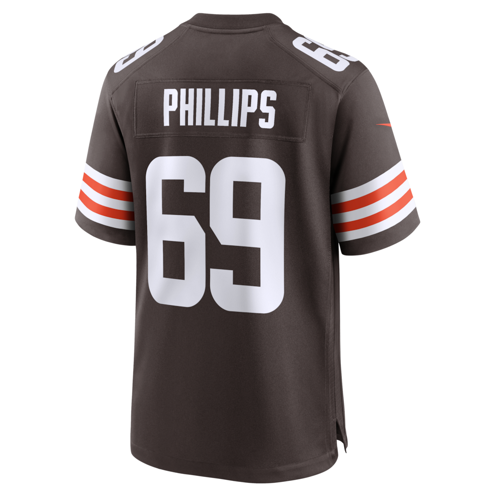 Fenge C.Browns #69 Tyre Phillips Brown Team Game Jersey