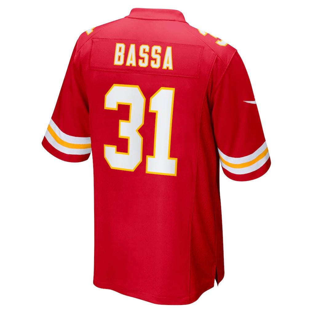 Fenge KC.Chiefs #31 Jeffrey Bassa Red Team Game Jersey