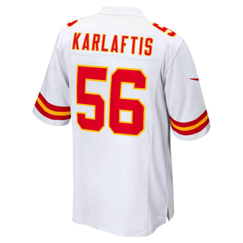 Fenge KC.Chiefs #56 George Karlaftis White Away Game Player Jersey