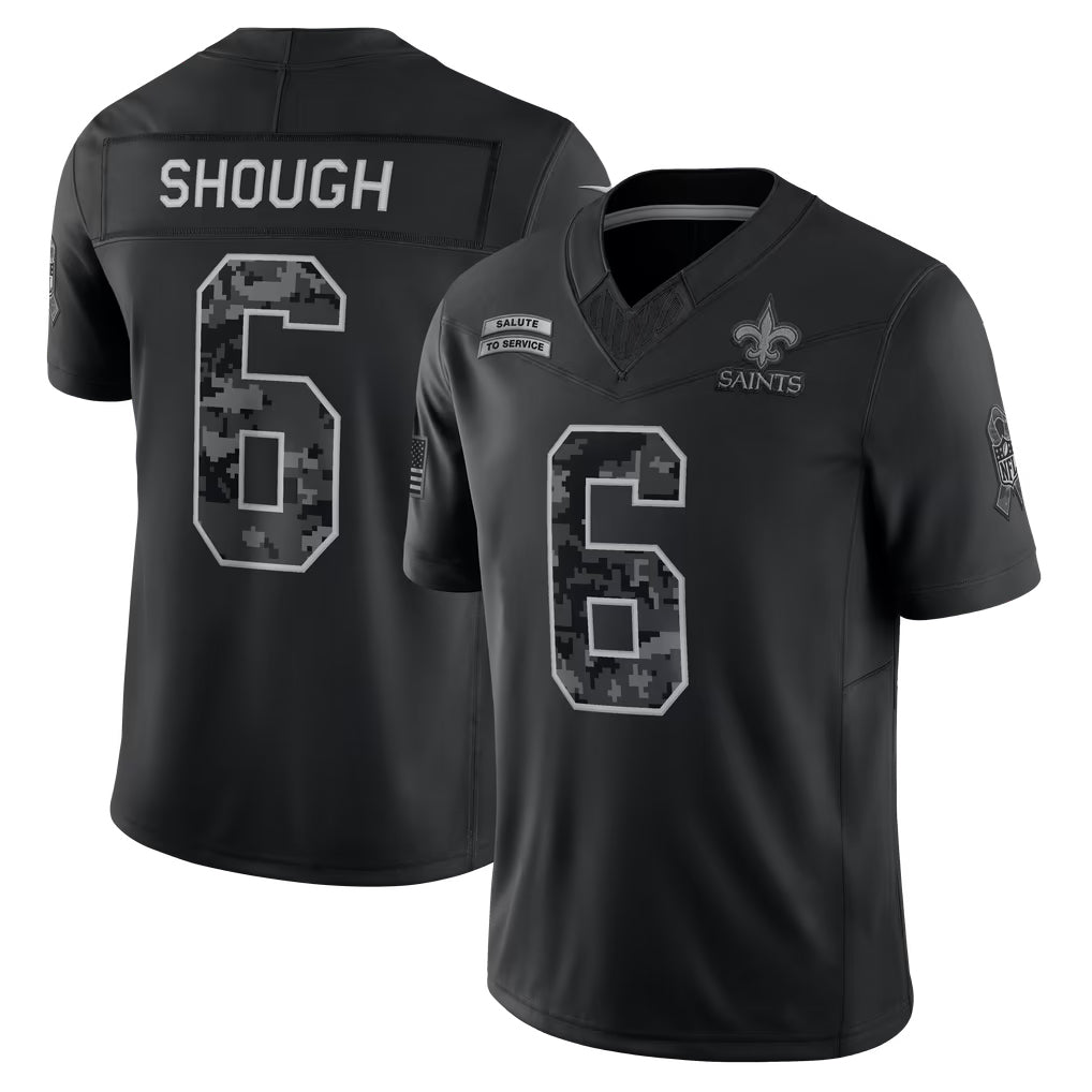 Fenge NO.Saints #6 Tyler Shough Player Black Limited 2026 Salute to Service Home Game Stitched Jerseys