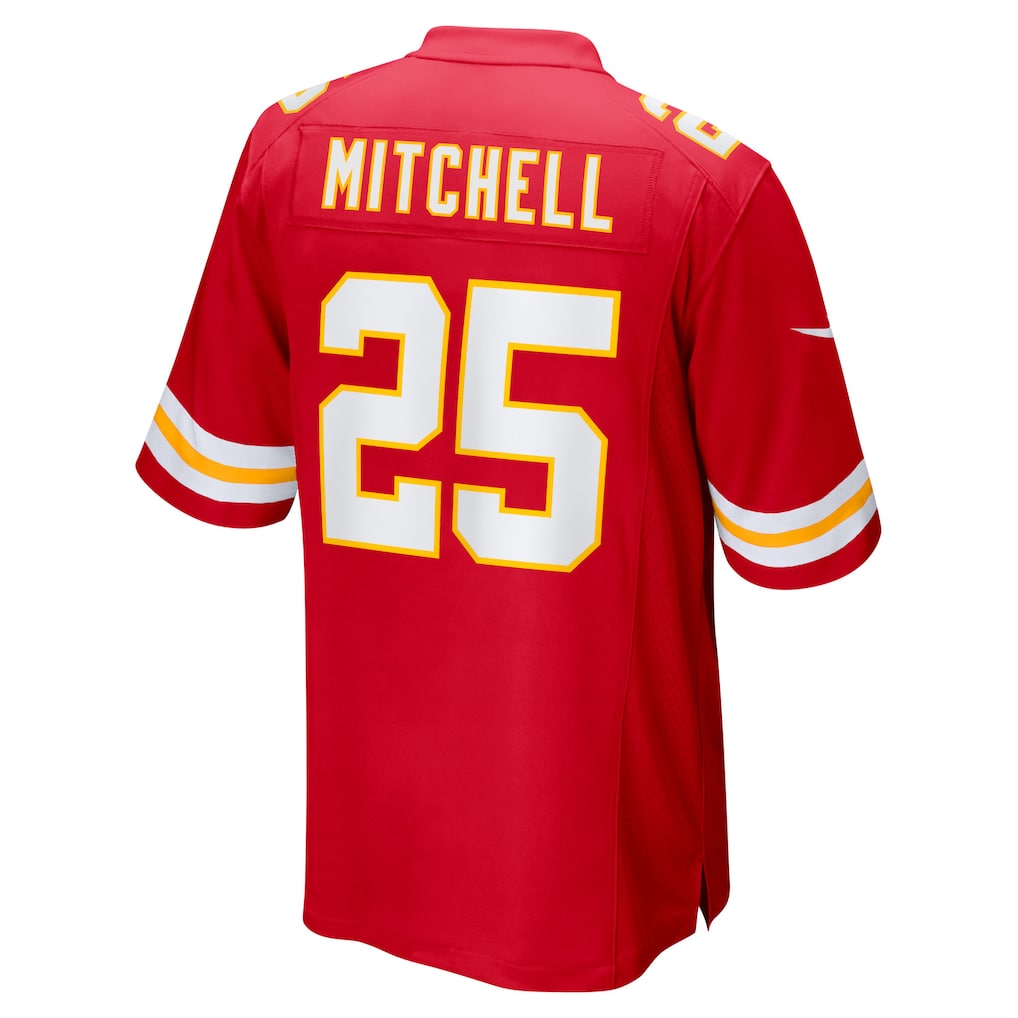 Fenge KC.Chiefs #25 Elijah Mitchell Red Team Game Jersey