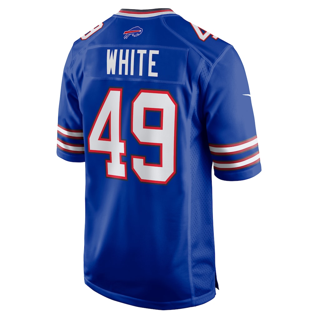 Fenge B.Bills #49 DaShaun White Royal Team Game Jersey