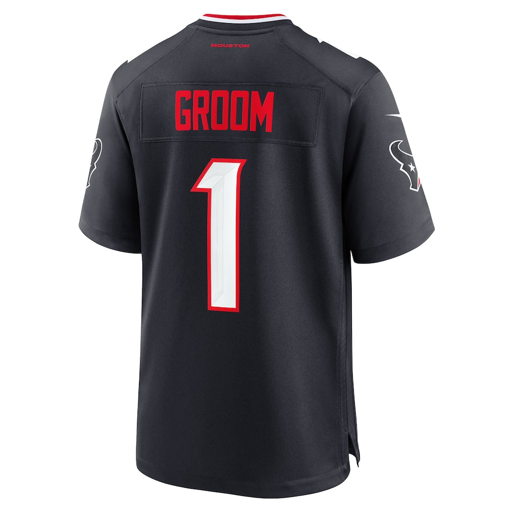 Fenge H.Texans #1 Groom Navy Game Jersey