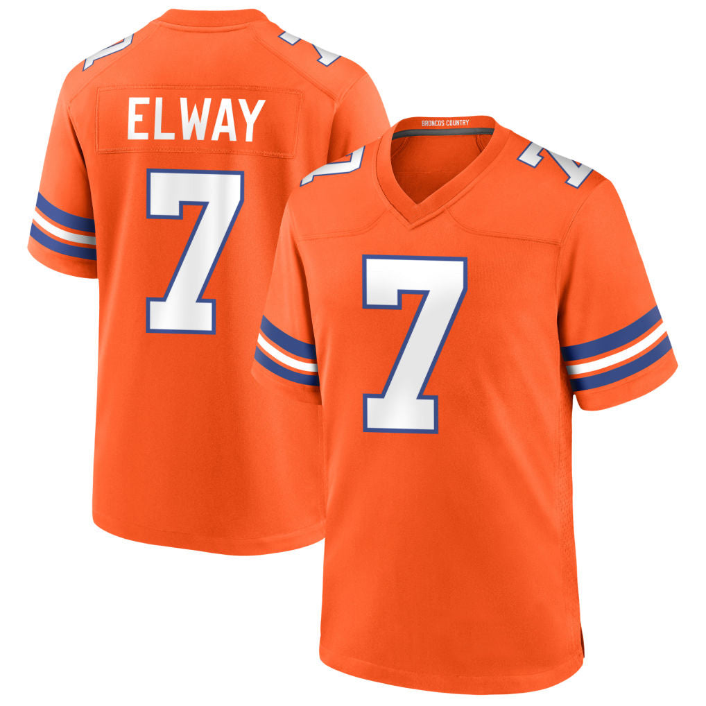 Fenge D.Broncos #7 John Elway Player Orange Throwback Game Stitched Jerseys