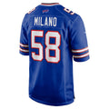 Fenge B.Bills #58 Matt Milano Royal Game Jersey